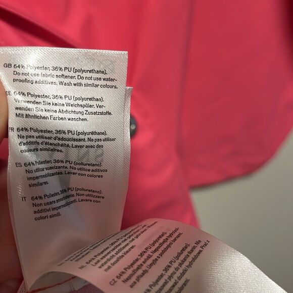 RAINS Vibrant Pink Waterproof Belted Trench Coat, Size S/M - Picture 14 of 15